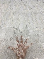 Foam Bead Sequin Embroidery Fabric for Evening Gowns — fabric photo 4