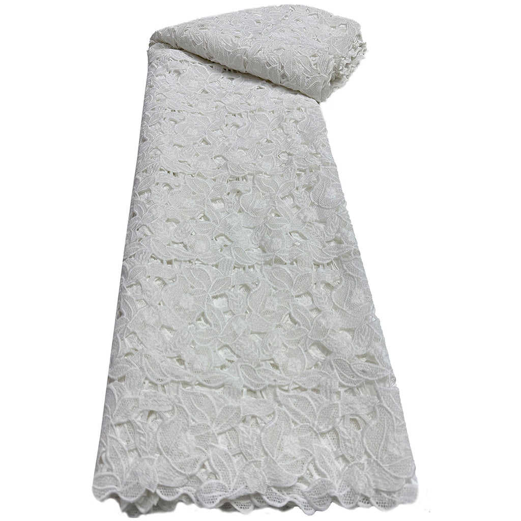 Solid-Color Milk-Silk Guipure Cutwork Lace Fabric – Per Yard — fabric photo 5