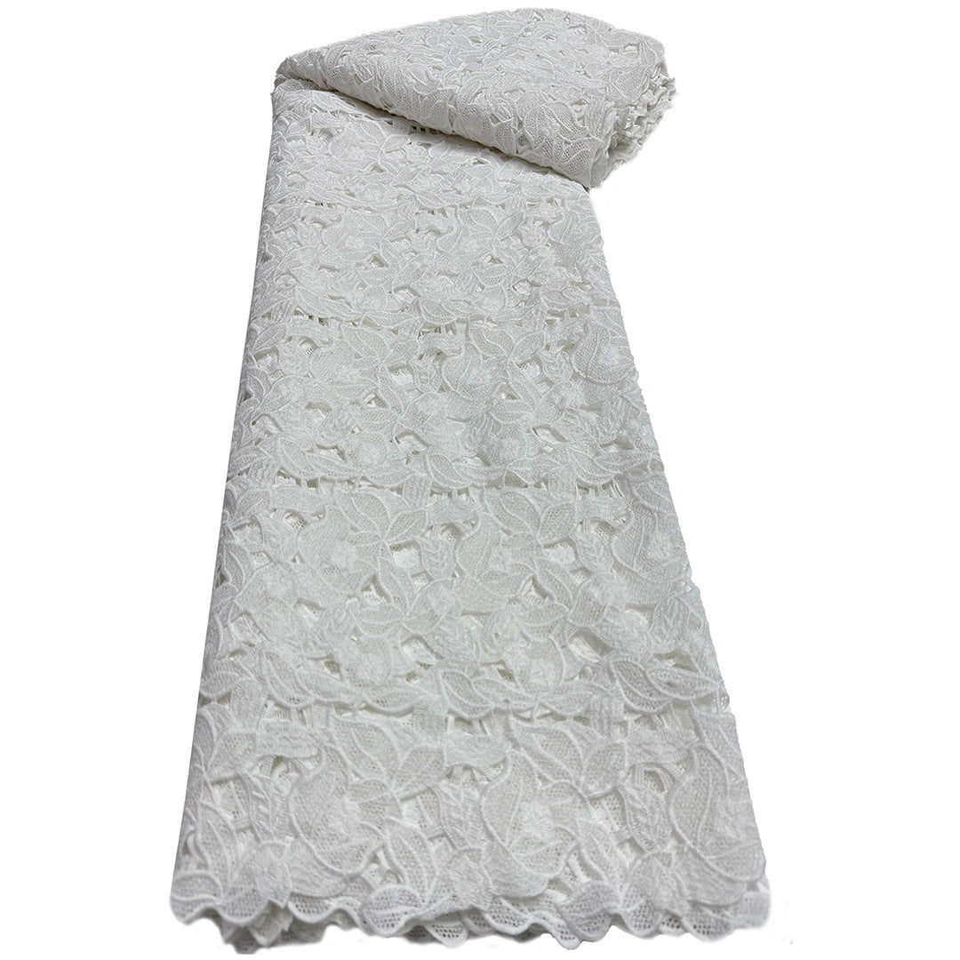 Solid-Color Milk-Silk Guipure Cutwork Lace Fabric – Per Yard — fabric photo 5