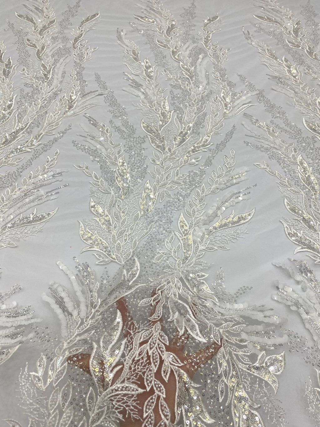 Sequin Embroidered Bridal Fabric – Design 38847 — fabric photo 4