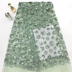 Tiny Floral Double-Bead & 3/5 mm Sequin Embroidery — fabric photo 2