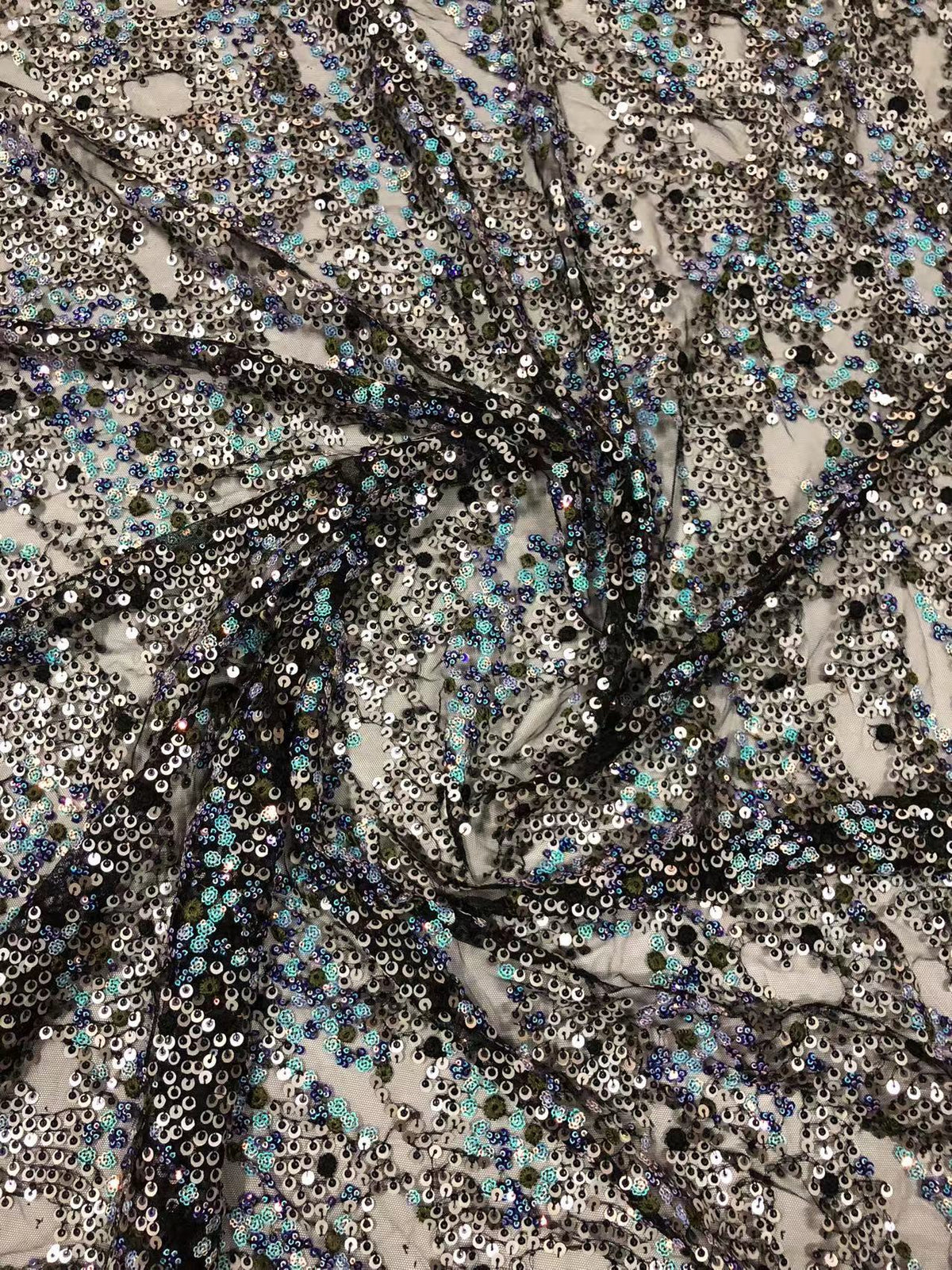 Geometric Layered Multicolor 2/3/4/5 mm Sequin Fabric — fabric photo 4