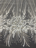 3D Bugle Foam Bead & 3/7mm Sequin Fabric — fabric photo 2
