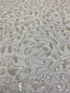 Foam Bead Fabric with Mixed-Size Sequin Embroidery — fabric photo 2