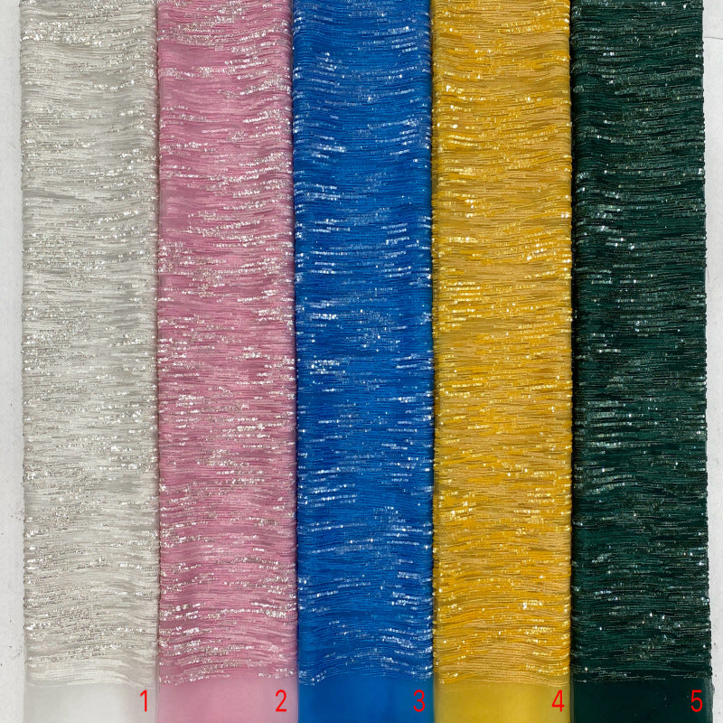 Layered 2 mm Crystal Sequin Embroidered Mesh Fabric — fabric photo 4