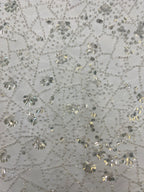 Geometric Bead & 3/7 mm Crystal Sequin Embroidered Fabric — fabric photo 4