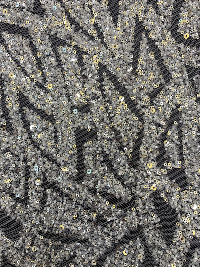 Crystal Sequin Bead Embroidery Fabric for Gowns — fabric photo 3