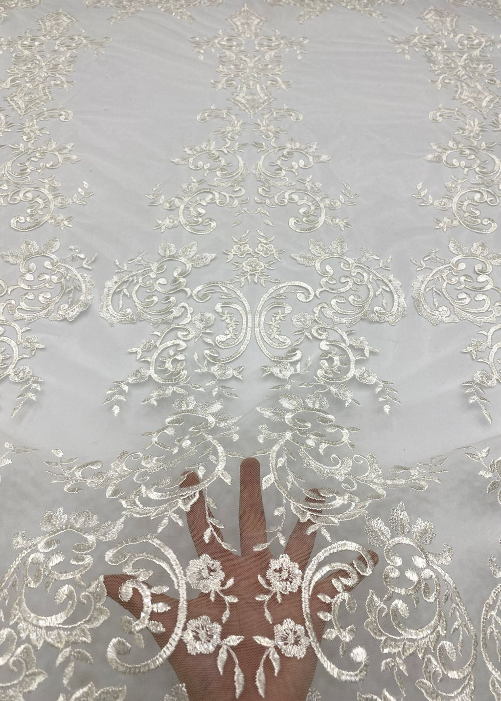 Sequin Embroidered Bridal Fabric – Design 06623 — fabric photo 4