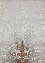 Sequin Embroidered Bridal Fabric – Design 06623 — fabric photo 4