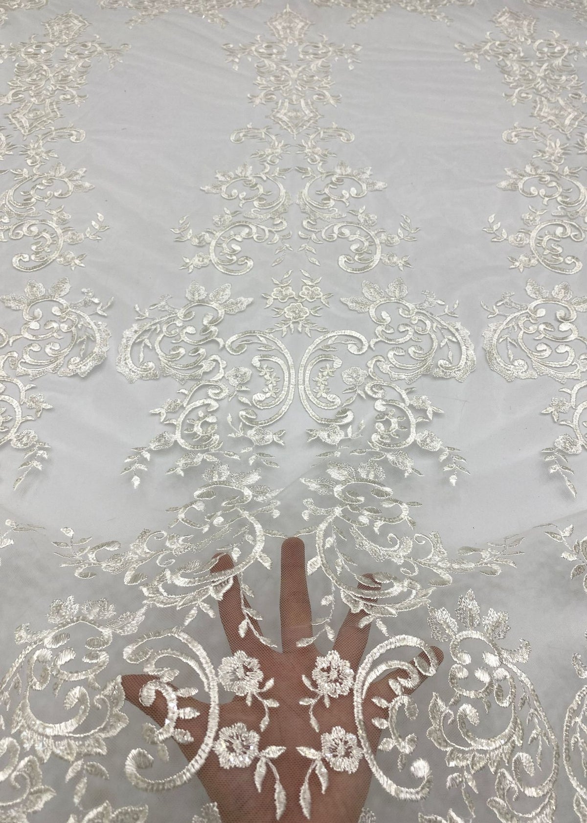 Sequin Embroidered Bridal Fabric – Design 06623 — fabric photo 4