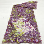 Botanical Multicolor Sequin Embroidery Fabric — fabric photo 5