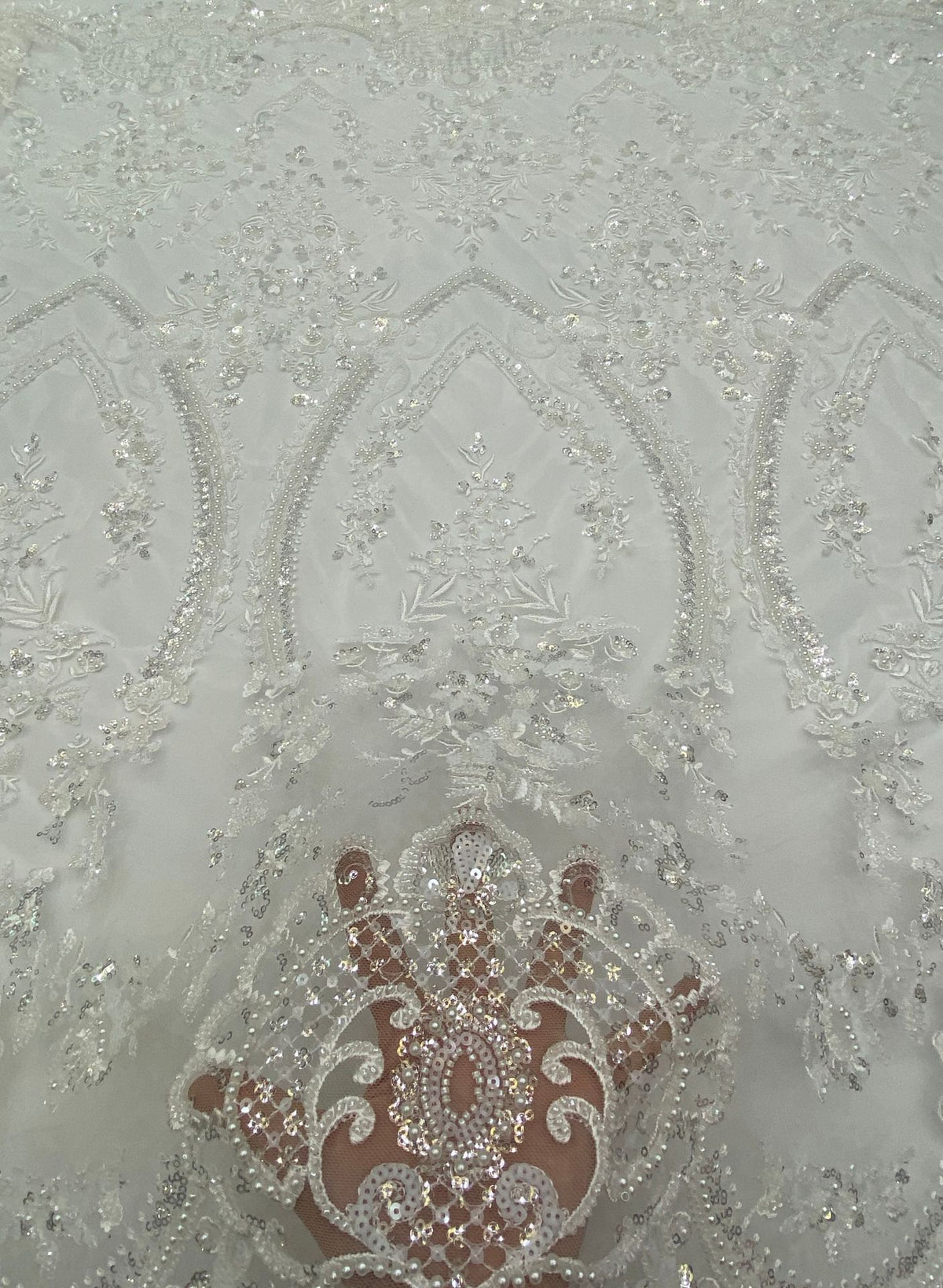 Court-Inspired Bead Sequin Embroidery Fabric — fabric photo 4