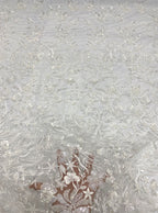 Bugle Beaded Sequin Wedding Lace Fabric — fabric photo 4
