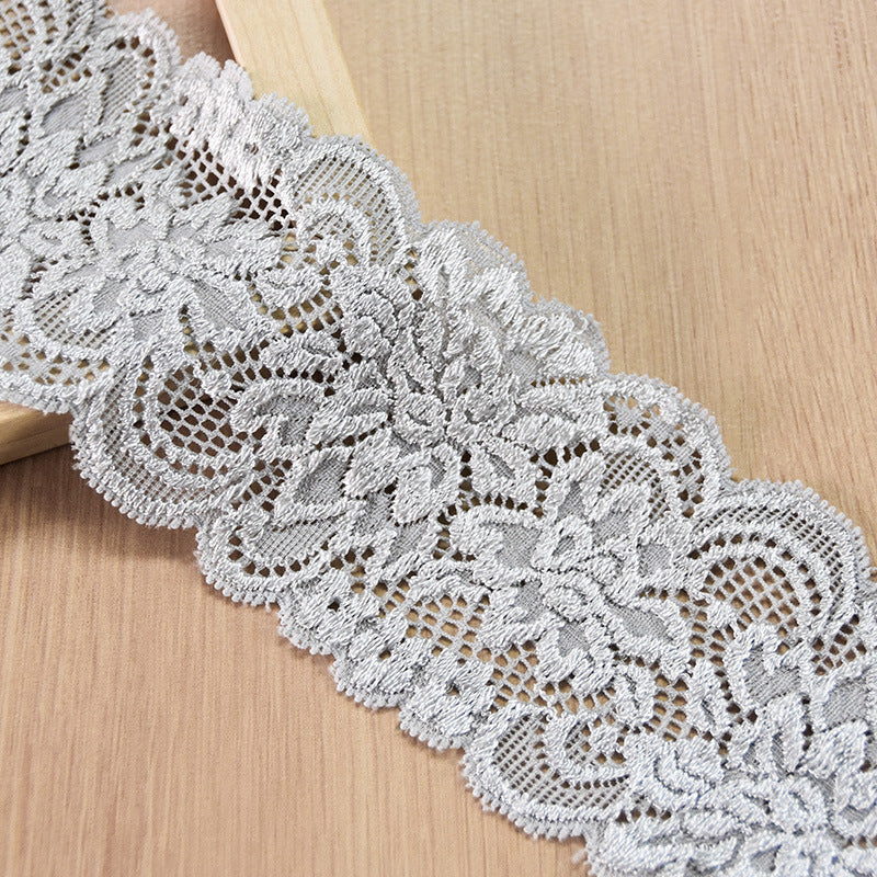 Double-Scallop Picot-Edge Stretch Nylon Lace Trim 7.5 cm