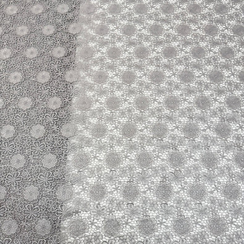 Gold-Print Floral Water-Soluble Cutwork Lace – Per Yard