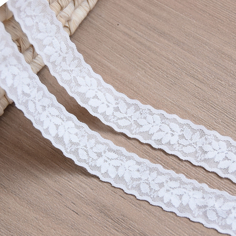 Leaf Double-Scallop Straight-Edge Stretch Lace Trim 2.2 cm — fabric photo 2