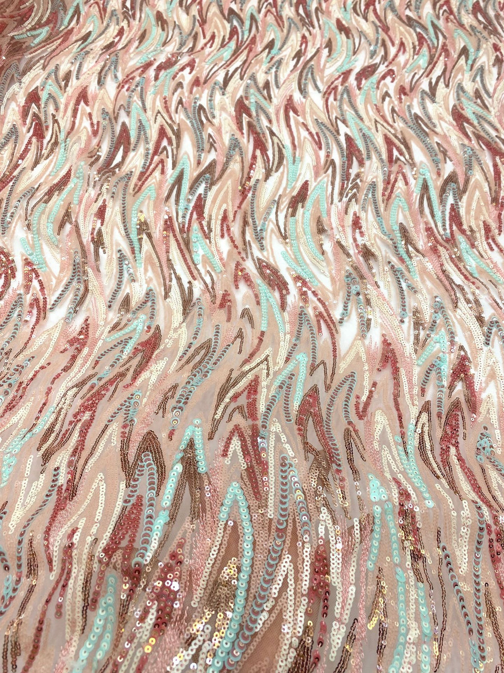 Colorful Laminated Sequin Embroidery Fabric — fabric photo 3