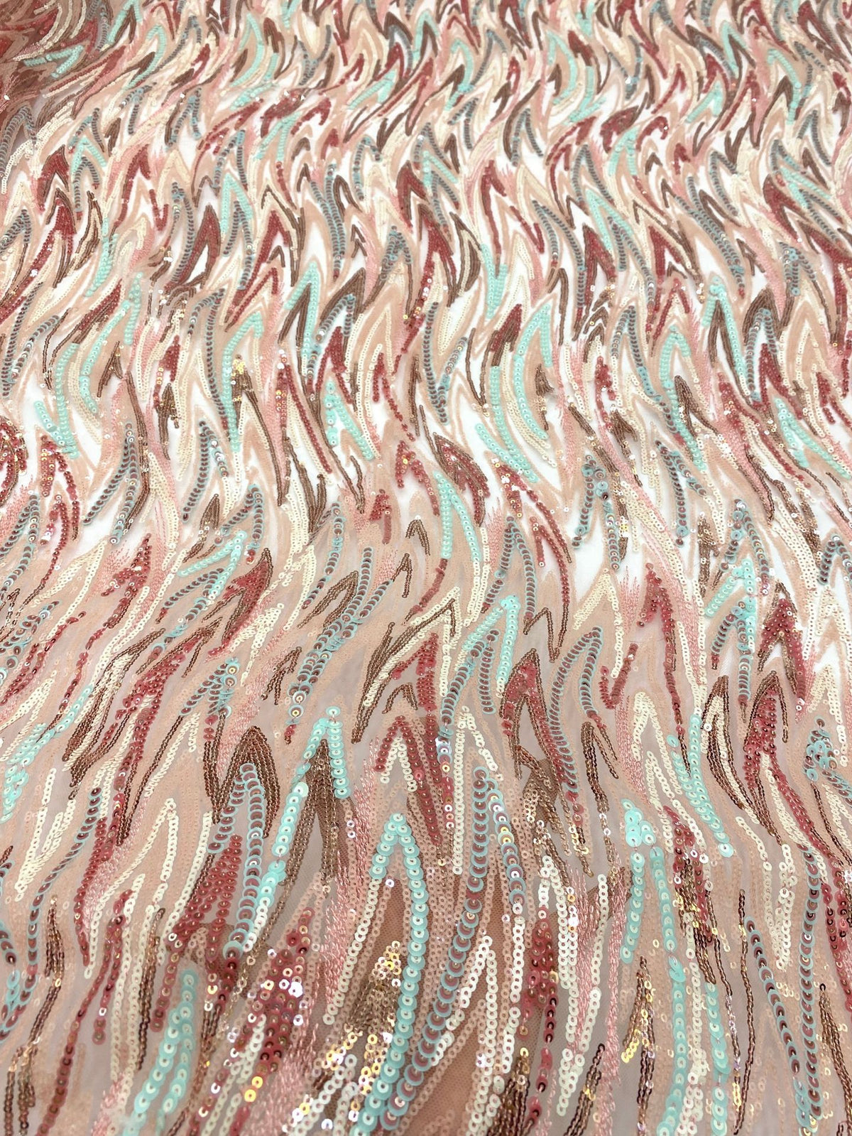 Colorful Laminated Sequin Embroidery Fabric — fabric photo 3