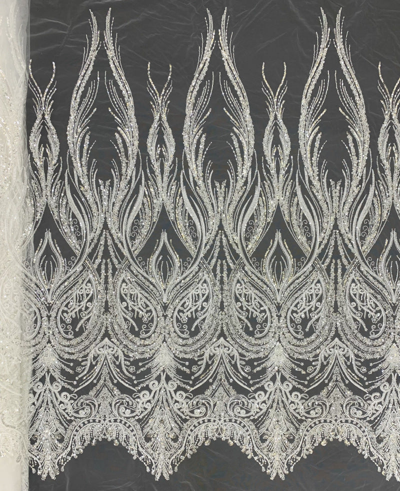 Dense Bead & 3/5mm Sequin Embroidered Fabric — fabric photo 6