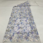 Floral Printed Bead Sequin Embroidery Fabric