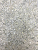 Botanical Foam Bead Sequin Fabric for Bridal Gowns — fabric photo 5