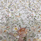 Printed Bead & Sequin Embroidered Dress Fabric — fabric photo 2
