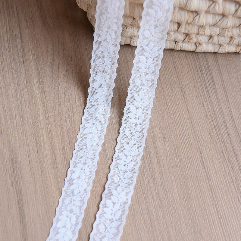 Leaf Double-Scallop Straight-Edge Stretch Lace Trim 2.2 cm — fabric photo 3