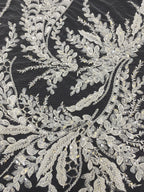 Sequin & Bugle-Bead Embroidered Bridal Fabric – Design 81183 — fabric photo 3