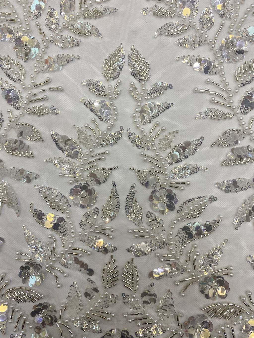 Heavy Bugle Foam Bead Crystal Sequin Fabric — fabric photo 5