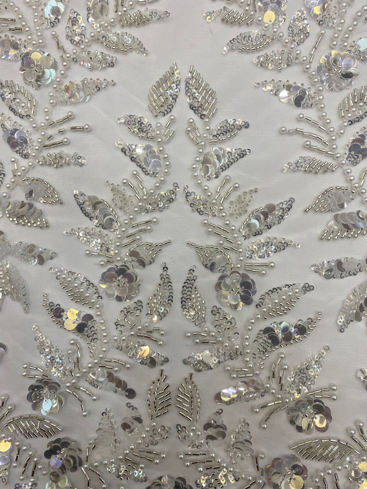 Heavy Bugle Foam Bead Crystal Sequin Fabric — fabric photo 5