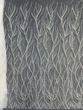 Willow Leaf Silver Bead & Crystal Sequin Fabric — fabric photo 6