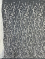 Willow Leaf Silver Bead & Crystal Sequin Fabric — fabric photo 6