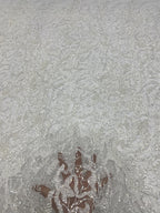 White-Core & Foam Bead Sequin Bridal Fabric — fabric photo 4