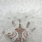Bugle Bead & Sequin Embroidered Bridal Fabric - Style 57039 — fabric photo 4