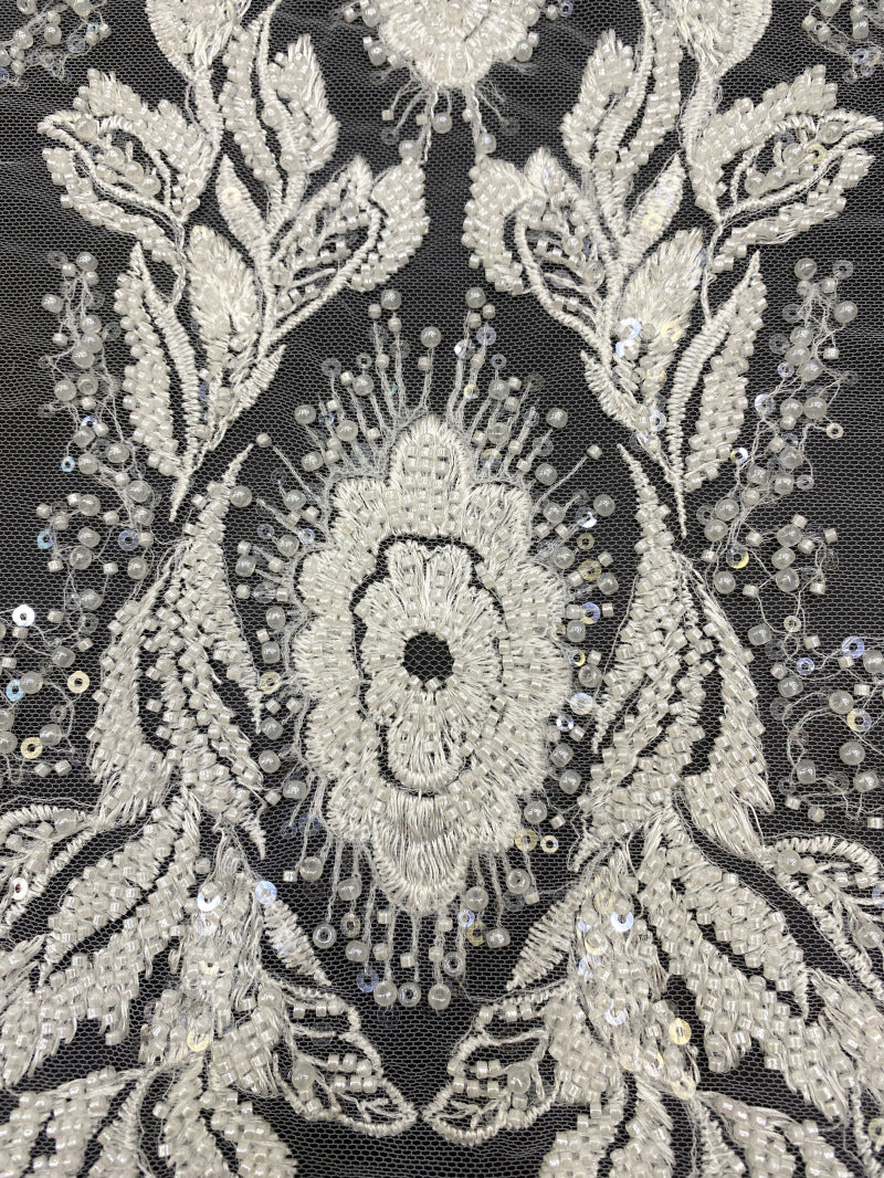Heavy Sequin & Bubble-Bead Embroidered Bridal Fabric – Design 63135 — fabric photo 3
