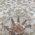 Botanical Bugle Bead and Mixed Sequin Embroidered Fabric — fabric photo 4