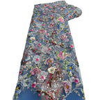 Ethnic Floral Embroidered Mesh Lace — fabric photo 5