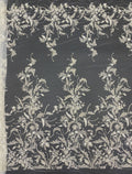 3D Floral Foam Bead Sequin Bridal Gown Fabric — fabric photo 6