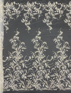 3D Floral Foam Bead Sequin Bridal Gown Fabric — fabric photo 6
