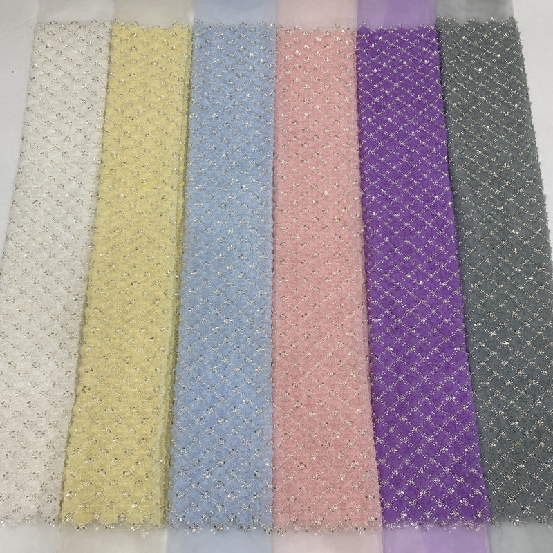 Dense Ribbon Bugle Bead Sequin Fabric — fabric photo 2