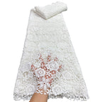 Natural White Polyester Water-Soluble Cutwork Lace – Per Yard — fabric photo 4