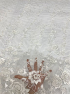 Wedding Lace with Beads and Sequins Fabric by Yard — fabric photo 4