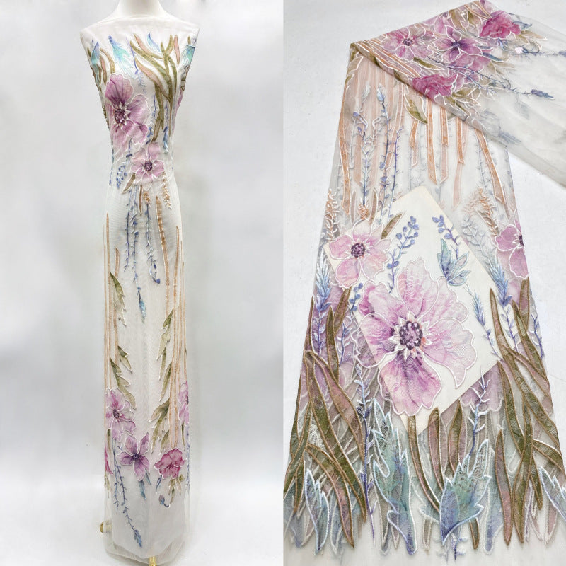 Laser-Cut & Printed Lace Fabric
