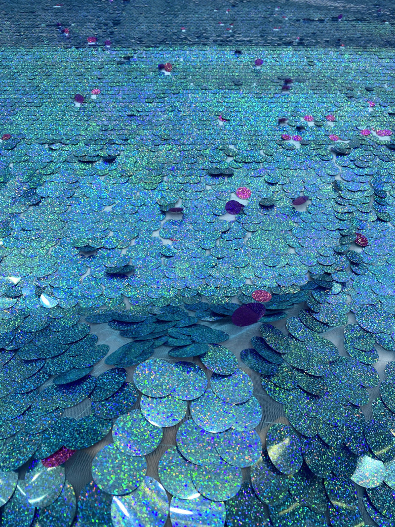 Oversized 12–40mm Multisize Sequin Embroidery Fabric — fabric photo 4