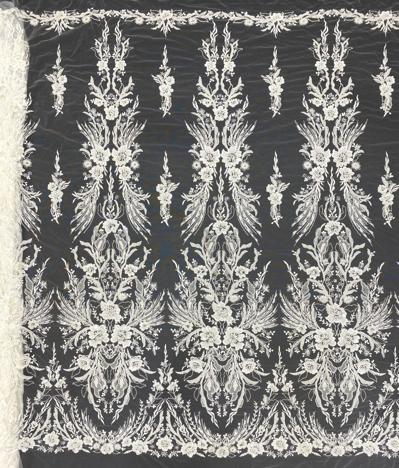 Thread Embroidery & Foam Bead Sequin Fabric — fabric photo 6