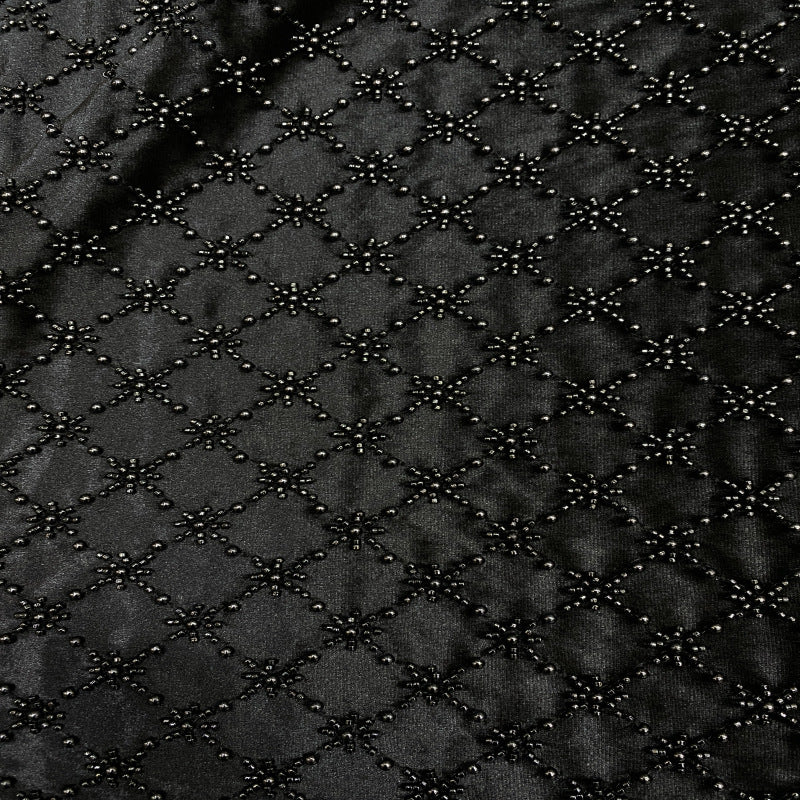 Velvet Diamond Motif Foam Bead Embroidery Fabric — fabric photo 5