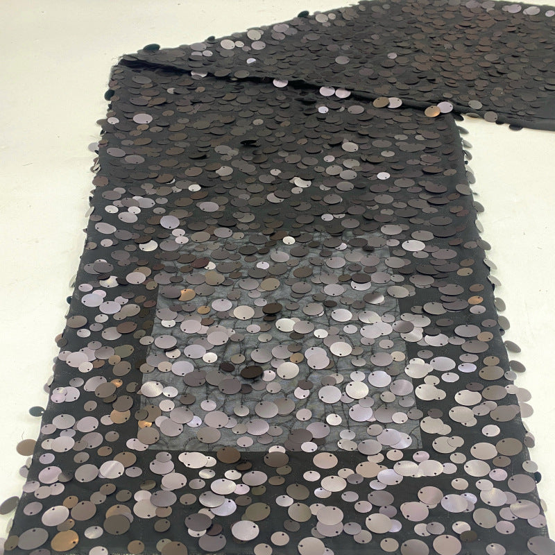 Chiffon with 12mm & 18mm Sequin Embroidery — fabric photo 4
