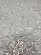 Floral Bead & 4mm Sequin Embroidery Fabric — fabric photo 4