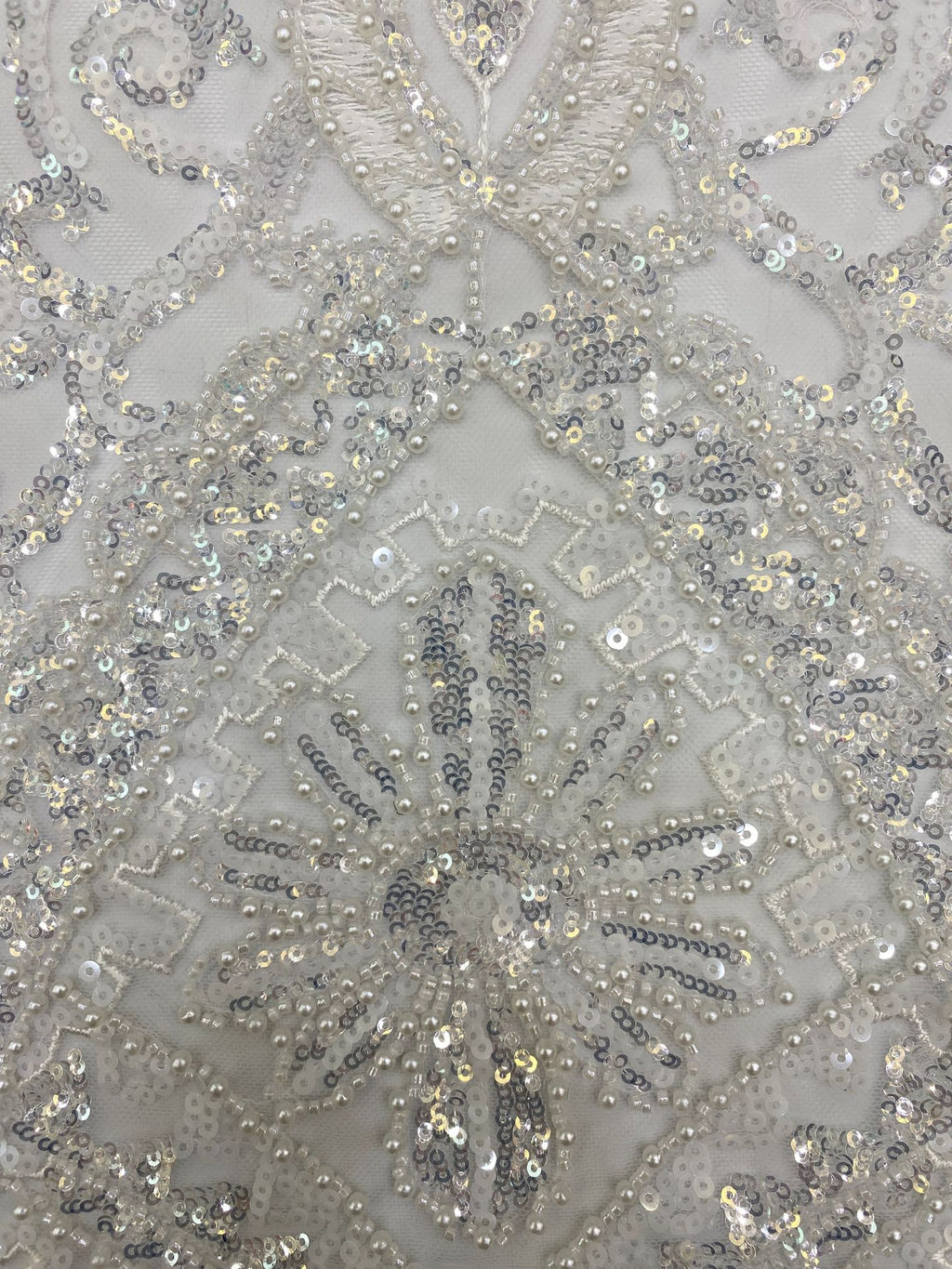 Sequin & Bubble-Bead Embroidered Bridal Fabric – Design 95295 — fabric photo 5