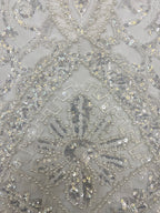 Sequin & Bubble-Bead Embroidered Bridal Fabric – Design 95295 — fabric photo 5